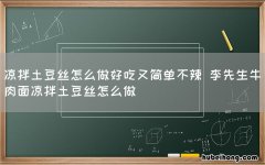 凉拌土豆丝怎么做好吃又简单不辣 李先生牛肉面凉拌土豆丝怎么做