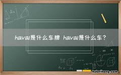 haval是什么车牌 haval是什么车?