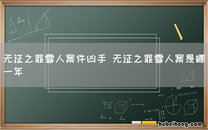 无证之罪雪人案件凶手 无证之罪雪人案是哪一年