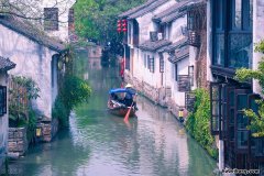 烟雨中的江南水乡 江南烟雨古镇佳句