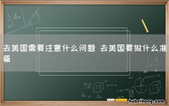 去美国需要注意什么问题 去美国要做什么准备