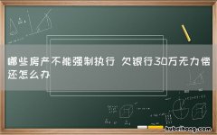 哪些房产不能强制执行 欠银行30万无力偿还怎么办