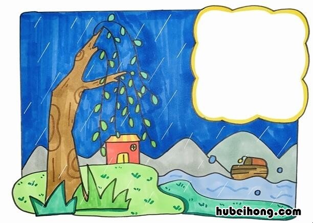 春夜喜雨古诗配画简单 春夜喜雨古诗配画图片 简笔画