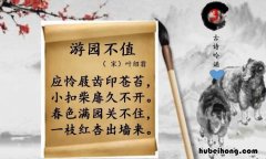 游园不值那首诗 游园不值是赞美什么的诗句