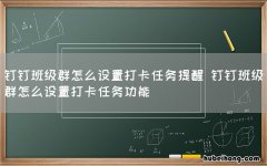 钉钉班级群怎么设置打卡任务提醒 钉钉班级群怎么设置打卡任务功能