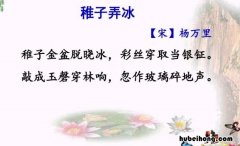 稚子弄冰的翻译和原文 稚子弄冰的古诗翻译一句一句翻译