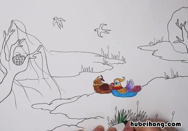 绝句的诗配画怎么画 简笔画 《绝句》的诗配画
