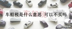 汽车车船税必须买吗? 车船税买不买