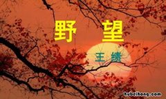 《野望》的作者是王绩吗为什么 《野望》的作者是王绩吗