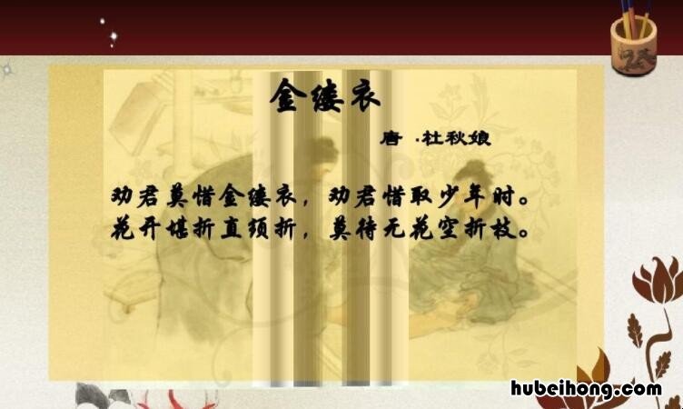 金缕衣的作者是 金缕衣这首诗的科学含义