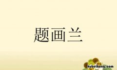 题画兰后两句的意思 题画兰有几首诗