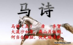 马诗大漠沙如雪古诗 《马诗》大漠沙如雪