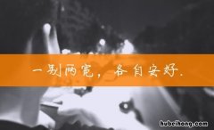 一别两宽各自安好是什么意思? 一别两宽各自安好出自哪里