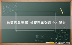 长安汽车张鹏 长安汽车张杰个人简介