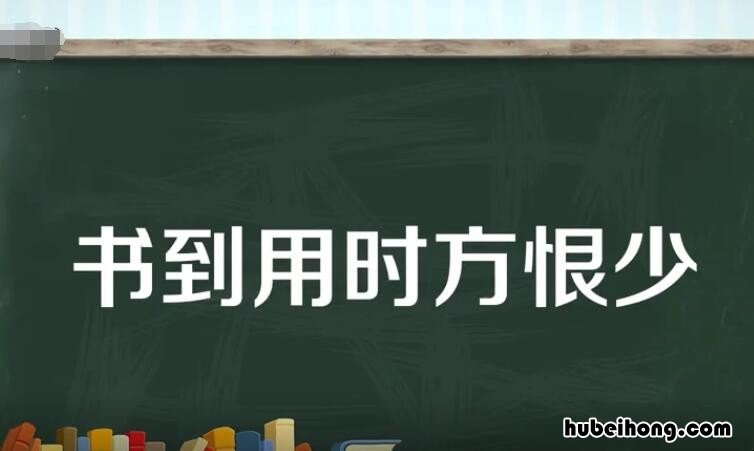 书到用时方恨少,事非经过不知难 书到用时方恨少的下一句是什么意思