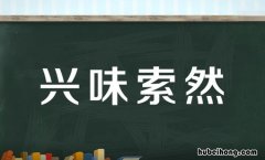 兴味索然的意思是什么 兴味索然的解释