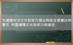 为增强中华文化软实力提出两条合理建议和意见 我国增强文化软实力的途径