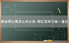 那些网红是怎么成长的 网红怎样才能一直红