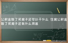 公积金除了买房子还可以干什么 住房公积金除了买房子还有什么用途
