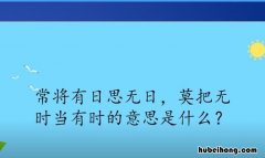 常将有日思无日莫待无时思有时的意思是什么 常将有日思无日 莫待无时思有时的意思翻译
