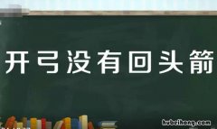 开弓没有回头箭下一句是什么 开弓没有回头箭的意思