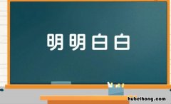 明明白白类似的词语有哪些 明明白白同类的词语