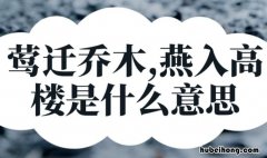 莺迁乔木,燕入高楼是什么意思 莺迁乔木,燕入高楼!