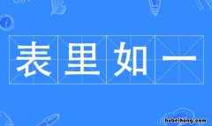 表里如一是什么意思 表里如一是什么意思解释