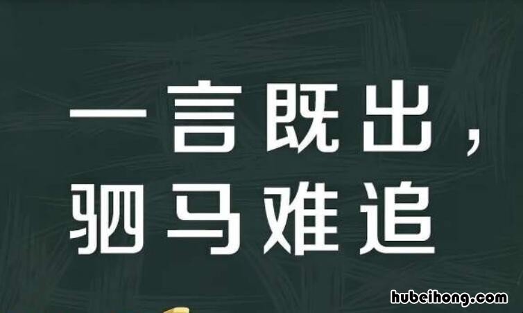 驷马难追的上一句是什么 驷马难追的前一句话是什么成语
