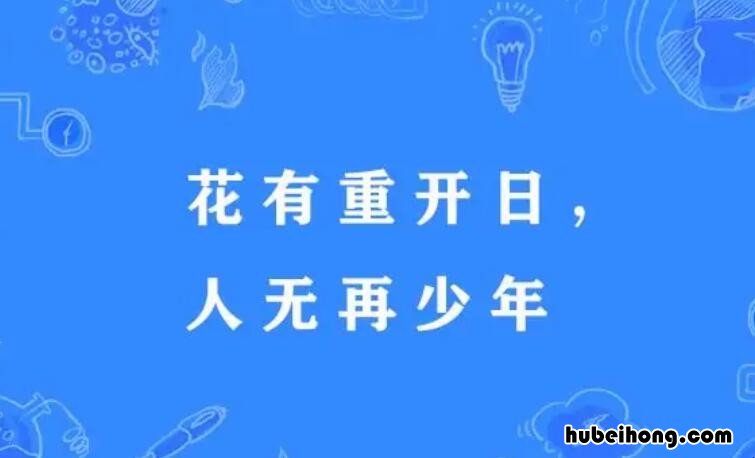 花有重开日人无再少年的意思是什么 花有重开日人无再少年下一句是什么